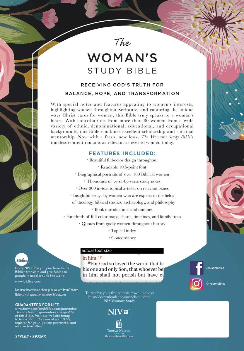 NIV, the Woman'S Study Bible, Full-Color, Red Letter: Receiving God'S Truth for Balance, Hope, and Transformation